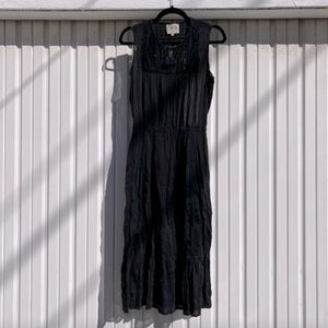 SEA New York Silk Crochet Pom Tassel Sleeveless Maxi Dress